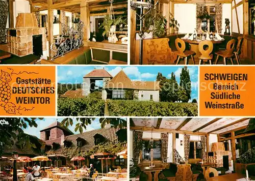 AK / Ansichtskarte Rechtenbach_Schweigen Rechtenbach Gaststaette Deutsches Weintor Gartenterrasse Rechtenbach