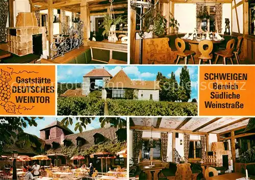 AK / Ansichtskarte Rechtenbach_Schweigen Rechtenbach Gaststaette Deutsches Weintor Gartenterrasse Rechtenbach