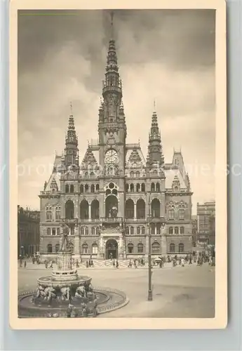 AK / Ansichtskarte Reichenberg_Liberec Rathaus Brunnen Adolf Hitler Platz Reichenberg Liberec