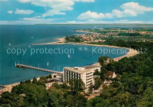 AK / Ansichtskarte Timmendorfer_Strand Von Oven Kurhotel Seeschloesschen und Kurhaus Hotel Fliegeraufnahme Timmendorfer_Strand