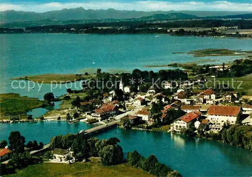 AK / Ansichtskarte Seebruck_Chiemsee Fliegeraufnahme Seebruck Chiemsee