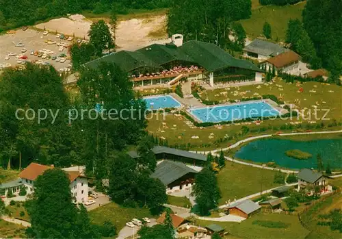 AK / Ansichtskarte Grainau Fliegeraufnahme Hallenbad beheiztes Freibad Musikpavillon Grainau