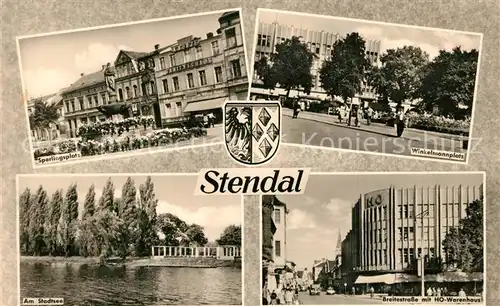 AK / Ansichtskarte Stendal Sperlingsplatz Stadtsee Breite Strasse Winkelmannplatz Stendal