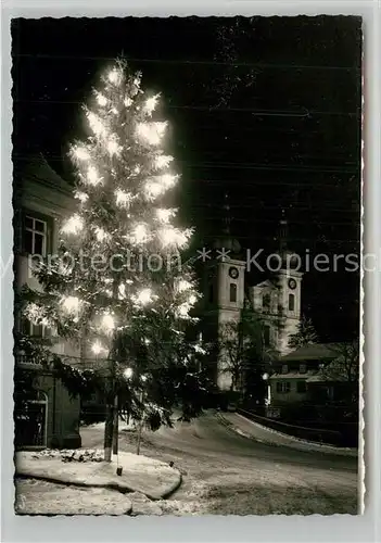 AK / Ansichtskarte Donaueschingen Tannenbaum Kirche bei Nacht Donaueschingen