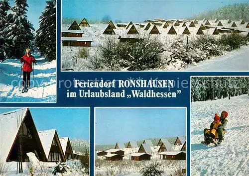 AK / Ansichtskarte Ronshausen Feriendorf Urlaubsland Waldhessen Wintersport Ronshausen