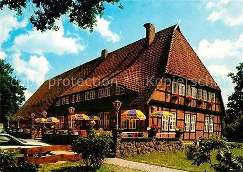 AK / Ansichtskarte Mueden_oertze Hotel Restaurant Luehrnhof Terrasse Mueden oertze