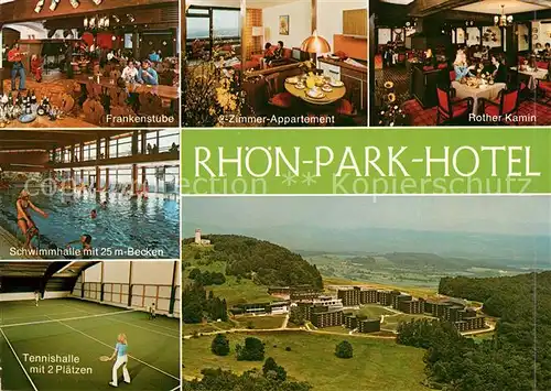 AK / Ansichtskarte Roth_Rhoen Grabfeld Rhoen Park Hotel Restaurant Appartement Hallenbad Tennishalle Fliegeraufnahme Roth Rhoen Grabfeld