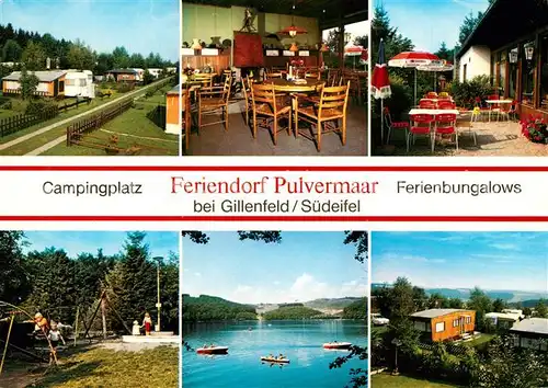 AK / Ansichtskarte Gillenfeld Campingplatz Ferienbungalows Feriendorf Pulvermaar See Gillenfeld