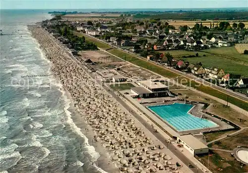 AK / Ansichtskarte Dahme_Ostseebad Fliegeraufnahme Meerwasser Freibad Dahme_Ostseebad