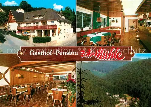 AK / Ansichtskarte Schwarzenbach_Wald Gasthof Pension Zur Muehle Landschaftspanorama Schwarzenbach Wald