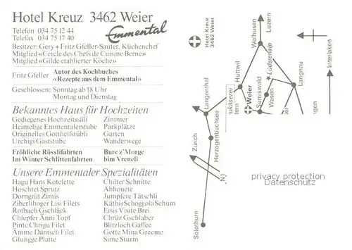 AK / Ansichtskarte Weier_BE Hotel Kreuz Gaststube Weier_BE