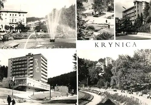 AK / Ansichtskarte Krynica Fragment uzdrowiska Park Zdrojowy Sanatorium Patria und Silesia  Krynica