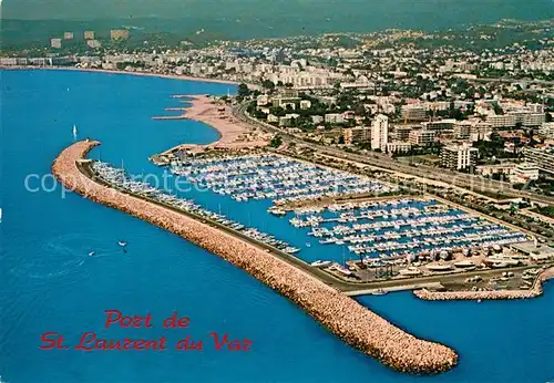 AK / Ansichtskarte Saint Laurent du Var Le Port de plaisance au fond Cagnes Cote d Azur vue aerienne Saint Laurent du Var