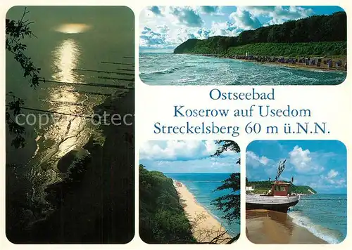 AK / Ansichtskarte Koserow_Ostseebad_Usedom Streckelsberg Strand Kueste Koserow_Ostseebad_Usedom