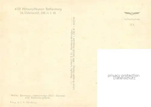 AK / Ansichtskarte Rothenberg_Odenwald Fliegeraufnahme Rothenberg Odenwald