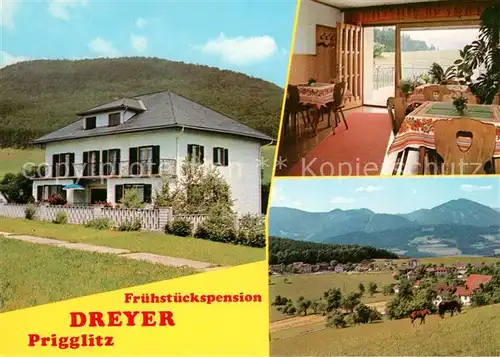 AK / Ansichtskarte Prigglitz Fruehstueckspension Dreyer Gaststube Panorama Prigglitz