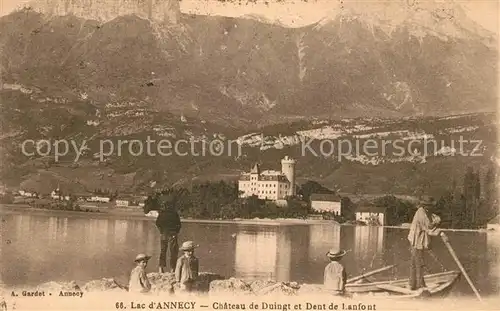 AK / Ansichtskarte Annecy_Haute Savoie Lac d Annecy Chateau de Duingt et Dent de Lanfont Annecy Haute Savoie