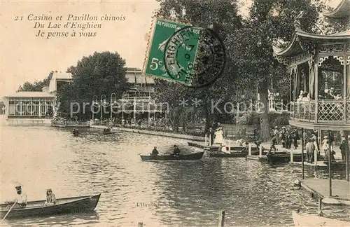 AK / Ansichtskarte Enghien les Bains Casino et Pavillon chinois du Lac Enghien les Bains