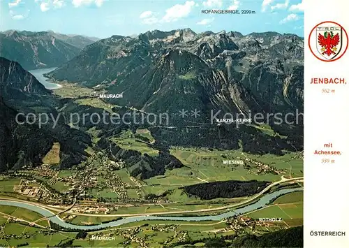 AK / Ansichtskarte Jenbach_Tirol Unterinntal Maurach Achensee Rofangebirge Fliegeraufnahme Jenbach Tirol