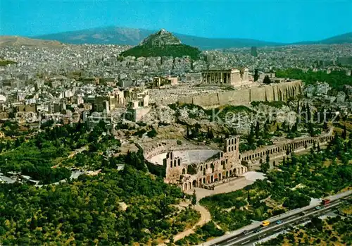 AK / Ansichtskarte Athen_Griechenland Akropolis Collina Licabetto Fliegeraufnahme Athen_Griechenland