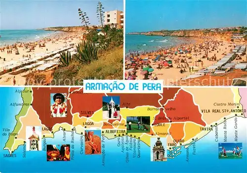 AK / Ansichtskarte Armacao_de_Pera Landkarte Algarve Strand Armacao_de_Pera