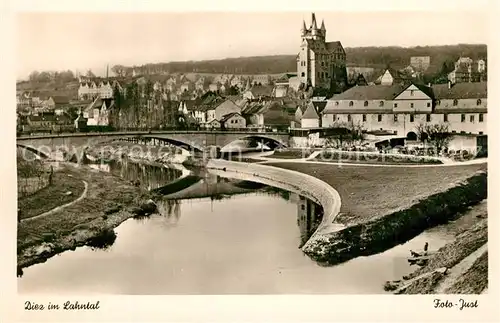 AK / Ansichtskarte Diez_Lahn Neue Lahnbruecke Aarmuendung Diezer Symbol Grafenschloss Diez_Lahn