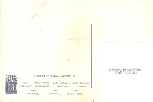 AK / Ansichtskarte Israel The Dan Hotels Israel