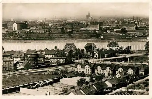 AK / Ansichtskarte Kehl_Rhein Panorama Blick auf Strassburg Kehl_Rhein