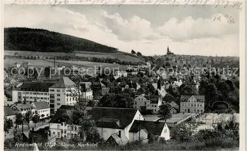 AK / Ansichtskarte Oberschlema_Erzgebirge Ortsansicht mit Kurhotel Radiumbad Oberschlema_Erzgebirge