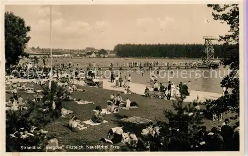 AK / Ansichtskarte Neustaedtel_Sachsen Strandbad Bergsee Filzteich Neustaedtel_Sachsen