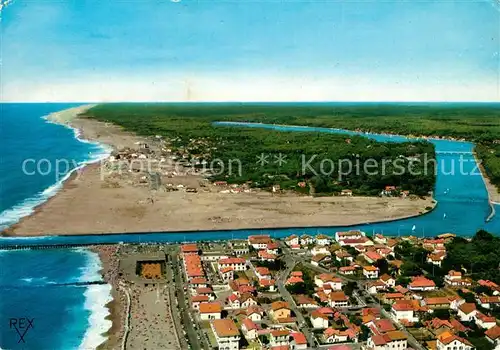 AK / Ansichtskarte Hossegor_Soorts_Landes Le Canal Marin et de Lac Vue aerienne Hossegor_Soorts_Landes