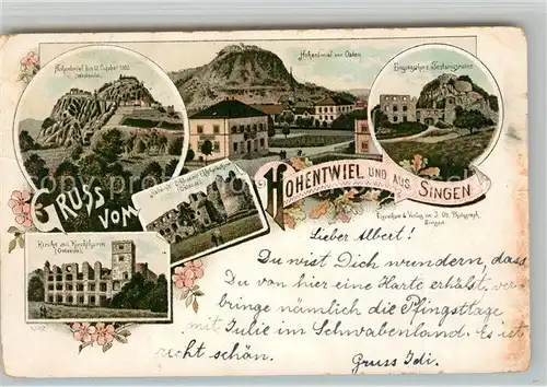 AK / Ansichtskarte Hohentwiel Festung Kirche Schloss Ruine Litho Hohentwiel