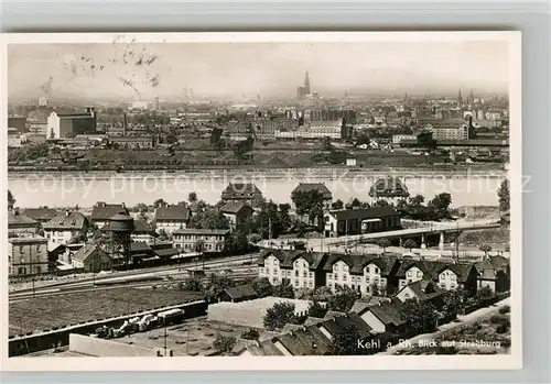 AK / Ansichtskarte Kehl_Rhein Panorama Blick auf Strassburg Kehl_Rhein