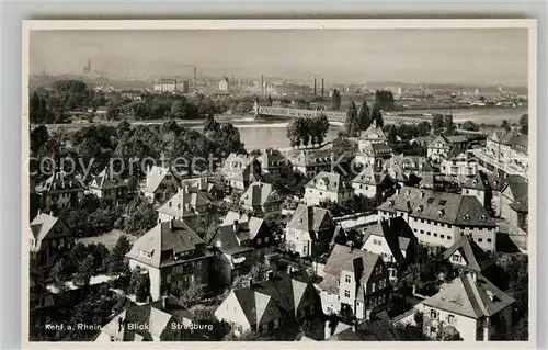 AK / Ansichtskarte Kehl_Rhein Panorama Blick ueber den Rhein nach Strassburg Kehl_Rhein