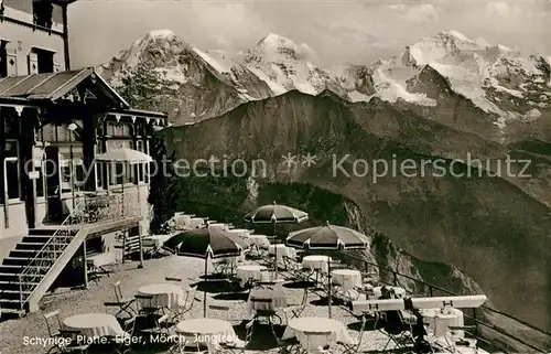 AK / Ansichtskarte Schynige_Platte Berghotel Restaurant Alpenpanorama Eiger Moench Jungfrau Berner Alpen Schynige_Platte