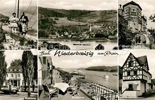 AK / Ansichtskarte Bad_Niederbreisig Seilbahn Panoama Schloss Rheineck Badehaus Rheinpatie Altes Zollhaus Bad_Niederbreisig