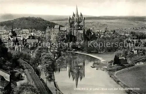 AK / Ansichtskarte Limburg_Lahn Panorama Blick von der Autobahnbruecke Limburger Dom Limburg_Lahn