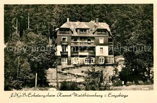 AK / Ansichtskarte Waldbaerenburg FDGB Erholungsheim Waldbaerenburg