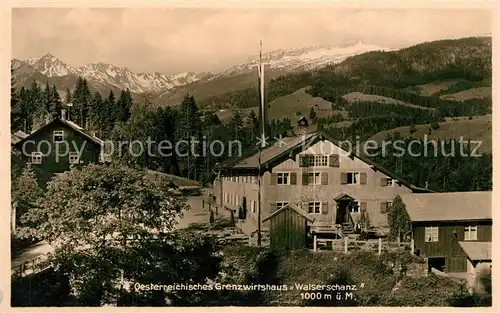 AK / Ansichtskarte Riezlern_Kleinwalsertal_Vorarlberg oesterreichisches Grenzwirtshaus Walserschanz Riezlern_Kleinwalsertal