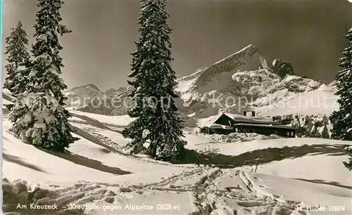 AK / Ansichtskarte Garmisch Partenkirchen Kreuzeck Kreuzalm mit Alpspitze Garmisch Partenkirchen