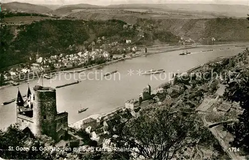 AK / Ansichtskarte St_Goar und St Goarshausen mit Burg Katz und Rheinfels St_Goar