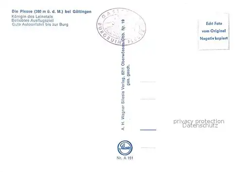 AK / Ansichtskarte Goettingen_Niedersachsen Burgruine Plesse Steintor Goettingen Niedersachsen