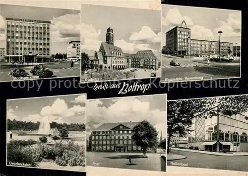 AK / Ansichtskarte Bottrop Stadtsparkasse Rathaus Rheinstahl Verwaltung Overbeckshof Post Hallenbad Bottrop