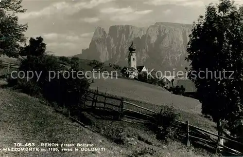 AK / Ansichtskarte Renon_Ritten Bergdorf mit Kirche Dolomiten Renon Ritten