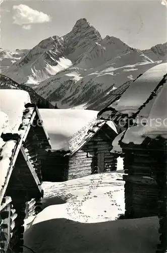 AK / Ansichtskarte Davos_GR Wiesener Alp Blick auf Tinzerhorn Alpenpanorama im Winter Davos_GR