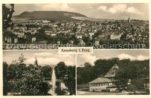 AK / Ansichtskarte Annaberg Buchholz_Erzgebirge Poehlberg Schutzteich Frohnauer Hammer Annaberg Buchholz