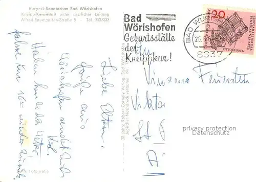 AK / Ansichtskarte Bad_Woerishofen Kurpark Sanatorium Bad_Woerishofen