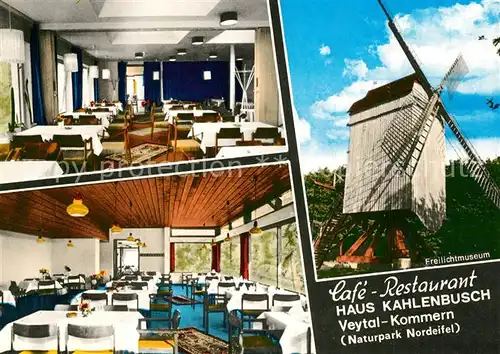 AK / Ansichtskarte Kommern_Mechernich Cafe Restaurant Haus Kahlenbusch Windmuehle Freilichtmuseum Kommern Mechernich