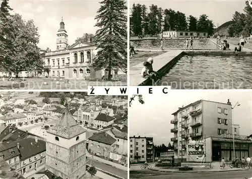 AK / Ansichtskarte Schlesien Zywiec Schloss Freibad Stadtansichten Schlesien