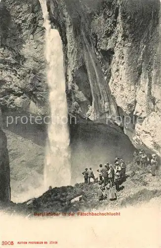 AK / Ansichtskarte Glarus_GL Berglistueber in der Faetschbachschlucht Wasserfall Glarus_GL